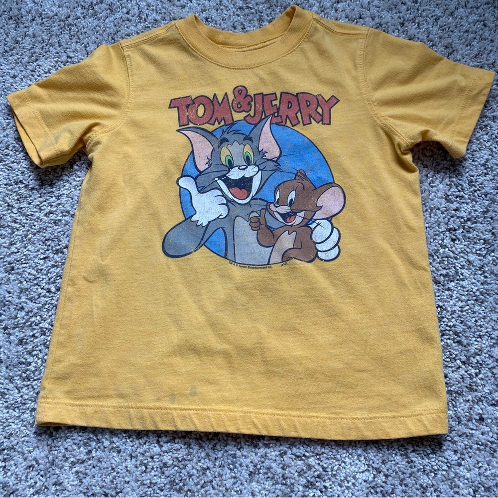 Old Navy Kids Tom & Jerry Yellow T-Shirt